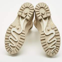 René Caovilla Ivory Leather Cleo Ankle Length Boots Size 39