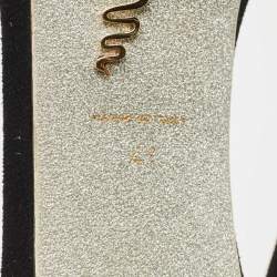 René Caovilla Black Suede Margot Platform Sandals Size 41