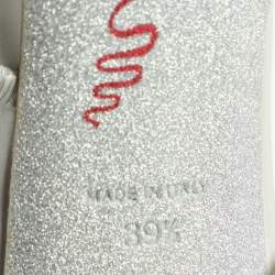 مملوكة مسبقًا صندل رينيه كوفيلا كليو جلد فضي ميتال سير كاحل مرصع كريستال مقاس 39.5