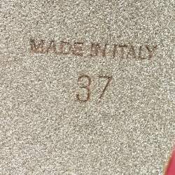 Pre Owned René Caovilla Pink Lace Crystal Embellished Ankle Strap Sandals Size 37