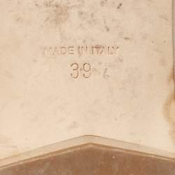 Pre Owned René Caovilla Beige Lace Crystals Embellished Flat Slides Size 39