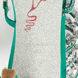 Pre Owned René Caovilla Green Satin Crystal Embellished Cleo Sandals Size 40