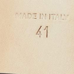 Pre Owned René Caovilla Grey//Silver Texture Leather Crystal Embellished Mules Size 41 