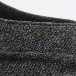 Pre Owned René Caovilla Crystal Embellished Size 41 Grey Knit Fabric Booties