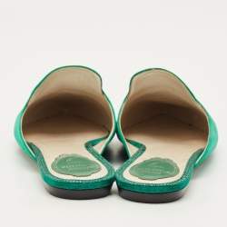 مملوكة مسبقًا René Caovilla Size 39 Green Suede Crystal Embellished Flat Mules