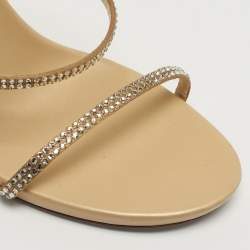 Pre Owned صندل لف حول الكاحل جلد ذهبي رينيه كاوفيللا كلِو مقاس 37