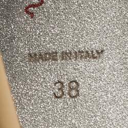 Pre Owned صندل لف حول الكاحل جلد ذهبي رينيه كاوفيللا كلِو مقاس 37