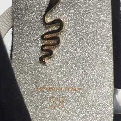 Pre Owned René Caovilla Cleo Size 38 Black/Transparent PVC and Suede Slingback Sandals