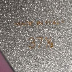 Pre Owned René Caovilla Cleo Size 37.5 Purple Leather and Satin Ankle Strap Sandals