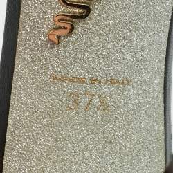 Pre Owned René Caovilla Cleo Crystal Embellished Size 37.5 Black Satin Pumps