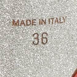 Pre Owned René Caovilla Size 36 Orange Leather and Satin Crystal Embellished Ankle Wrap Sandals