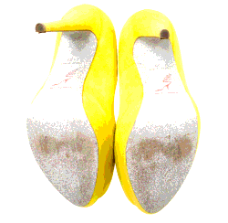 René Caovilla Yellow Suede Peep Toe Platform Pumps Size 39