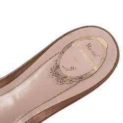 Rene Caovilla Beige Crystal Embellished Satin Flat Slides Size 42
