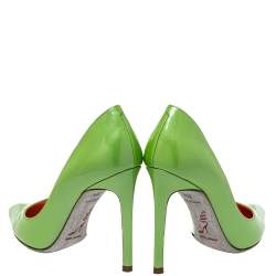 مملوكة مسبقًا René Caovilla Green Patent Leather Pointed Toe Pumps Size 35.5