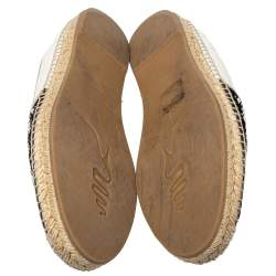 Pre Owned René Caovilla Black Leather And Suede Espadrille Flats Size 40