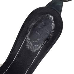 Pre Owned René Caovilla Black Satin And Crystal Embellished Sandals Size 40