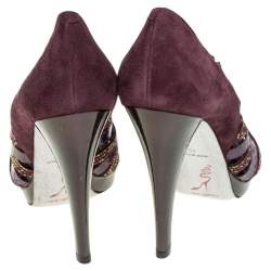 Rene Caovilla Suede And Python Leather Embellished Sandals Size 40