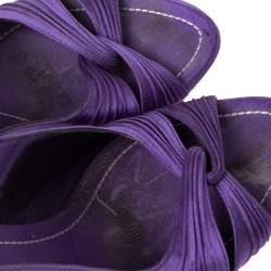 René Caovilla Purple Satin Slingback Sandals Size 37.5
