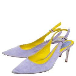 Pre Owned René Caovilla Lilac Suede Slingback Pumps Size 39