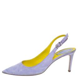 Pre Owned René Caovilla Lilac Suede Slingback Pumps Size 39