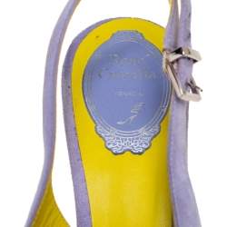 Pre Owned René Caovilla Lilac Suede Slingback Pumps Size 39