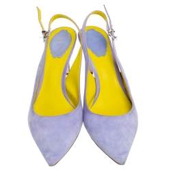 Pre Owned René Caovilla Lilac Suede Slingback Pumps Size 39