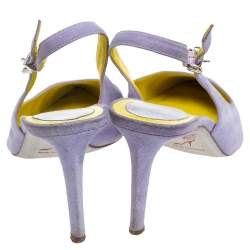 Pre Owned René Caovilla Lilac Suede Slingback Pumps Size 39