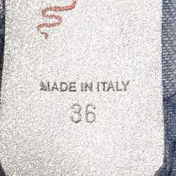 مملوكة مسبقًا حذاء كعب عالي رينيه كوفيلا دانتيل أزرق مزخرف كريستال مقدمة مدببة مقاس 36