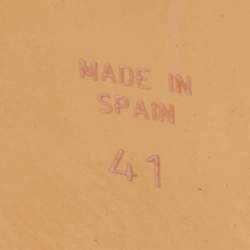 Pre Owned Rene Caovilla Metallic Beige Leather Cut Out Crystal Embellished Espadrille Flats Size 41