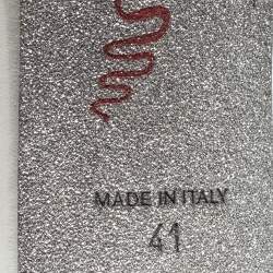 Pre Owned صندل رينيه كاوفيلا جلد لامع وساتان أسود/أبيض مزخرف حزام للكاحل مقاس 41