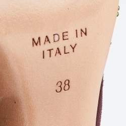 مملوكة مسبقًا René Caovilla Multicolor Beads Embroidered Mesh and Suede D'orsay Pumps Size 38