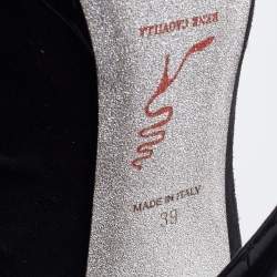 René Caovilla Black Suede Crystal embellished Ankle Length Boots Size 39