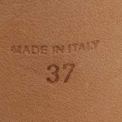 Pre Owned René Caovilla Pink Shimmer Nubuck Leather Crystals Platform Sandals Size 37