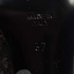 مملوكة مسبقًا René Caovilla Black/Pink Lace and Satin Pointed Toe Slingback Pumps Size 37