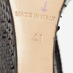 René Caovilla Two Tone Python Crystal Embellished Wedge Sandals Size 41