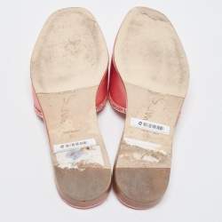 Pre Owned Rene Caovilla Pink Satin Crystal Embellished Flat Slides Size 40