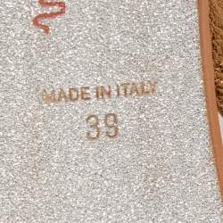 مملوكة مسبقًا René Caovilla Beige Fabric And Leather Crystal Embellished Pointed Toe Slingback Sandals Size 39