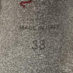 Pre Owned René Caovilla Black Satin Crystal Embellished Cleo Ankle Strap Sandals Size 38