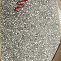 Pre Owned Rene Caovilla Gold Crystal Embellished Satin Cleo Ankle Wrap Sandals Size 36