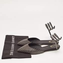 Pre Owned Rene Caovilla Black Satin Crystal Embellished Ankle Wrap Flats Size 41