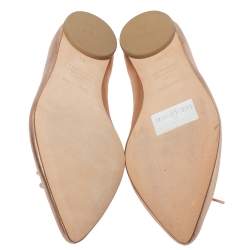 Pre Owned Repetto Metallic Rose Gold Leather "Brigitte" Bow Ballet Flats Size 40