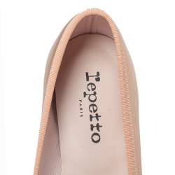 Pre Owned Repetto Metallic Rose Gold Leather "Brigitte" Bow Ballet Flats Size 40