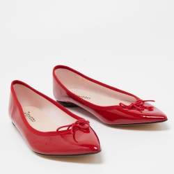 Repetto Red Patent Leather Bow Ballet Flats Size 42