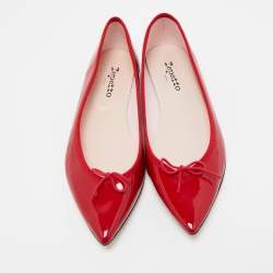 Repetto Red Patent Leather Bow Ballet Flats Size 42