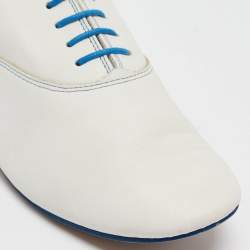 Repetto White Leather Lace Up Loafers Size 39