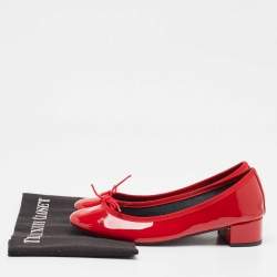 Repetto Red Patent Leather Block Heel Pumps Size 37