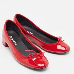 Repetto Red Patent Leather Block Heel Pumps Size 37