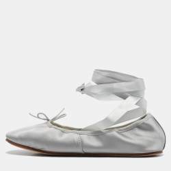 Repetto Grey Satin Sophia Ballet Flats Size 40