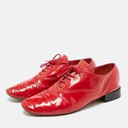 Repetto Red Patent Leather Slip On Derby Size 39