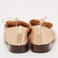 Repetto Metallic Leather Lace Up Oxfords Size 38.5